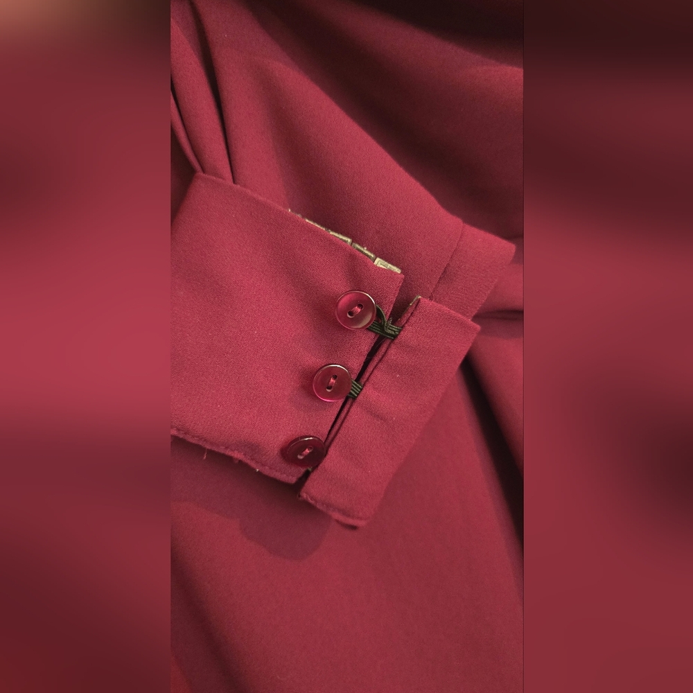 Iz Byer Purple Long Sleeve Flowy Blouse with Studs On Sleeves - Picture 4 of 12